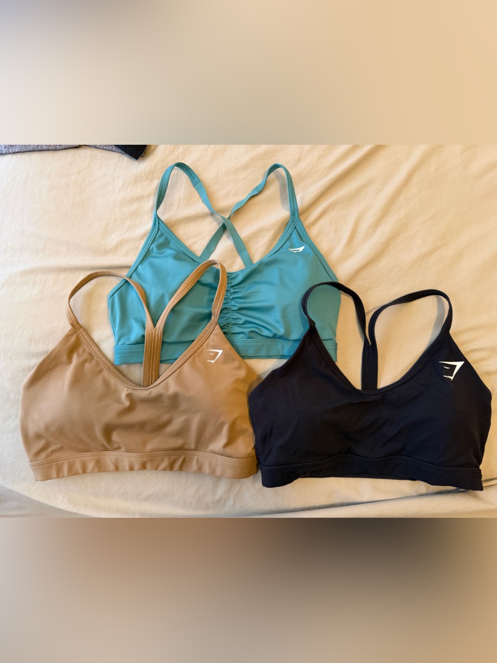 Gymshark Sports Bras ALL 3 INCLUDED- Tan, Teal, Black